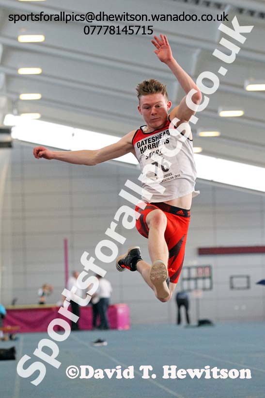 Boys long jump, NECAA Championships and Open Indoor Pentathlon, Gateshead College Academy of Sport. Photo: David T. Hewitson/Sports for All Pics